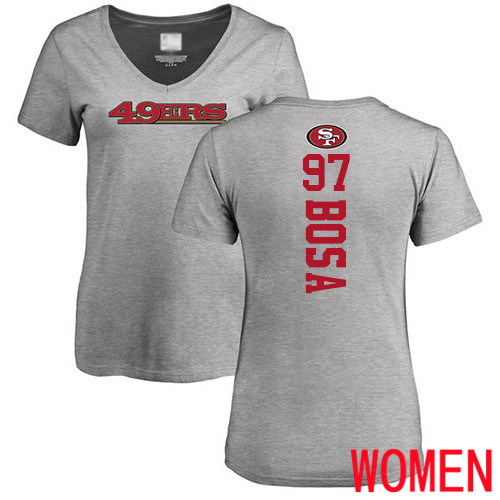 San Francisco 49ers Ash Women Nick Bosa Backer #97 NFL T Shirt